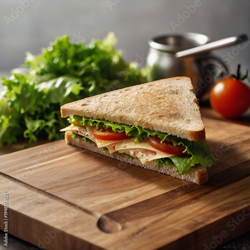 Classic Triangle Sandwich with Fresh Vegetables