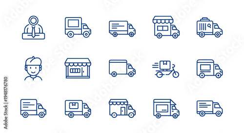 Delivery and transportation icon set