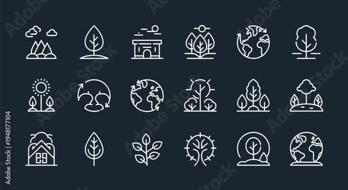 Eco friendly nature and environment icons