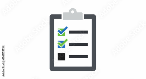 Clipboard Checklist with Checked Boxes and Lines.
