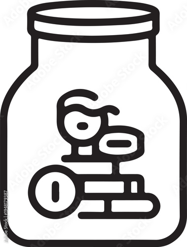 A jar with a label indicating it contains 0.5 kilograms of an unspecified substance