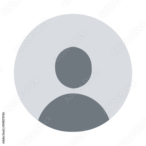 Vector flat illustration in grayscale. Avatar, user profile, person icon, gender neutral silhouette, profile picture. Suitable for social media profiles, icons, screensavers and as a template.