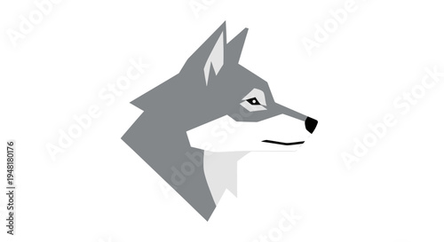 Minimalist geometric wolf head vector illustration isolated on white background