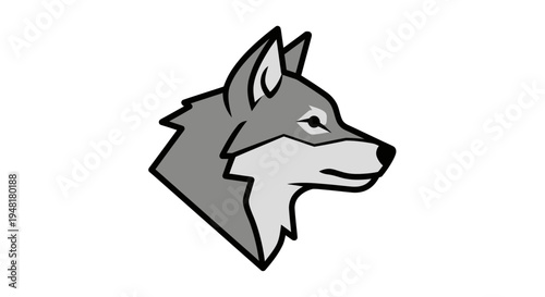 Minimalist Wolf Head Profile Vector Illustration Mascot Logo