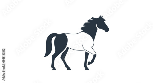 Stylized Horse Vector Illustration Logo Isolated on White Background