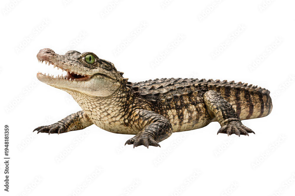 Fototapeta premium isolated alligator open mouth on transparent background