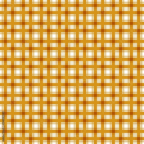 Seamless yellow and brown plaid pattern background. Modern checkered geometric vector texture for fabric, textile, wrapping paper, and digital wallpaper design