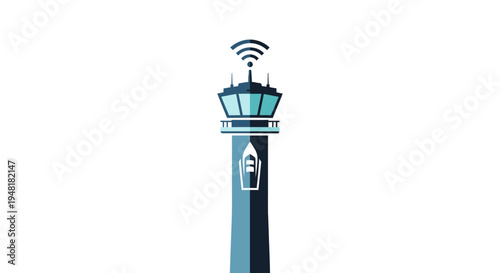 Air Traffic Control Tower Broadcasting Signal.