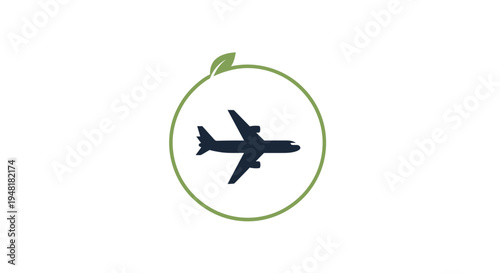 Airplane in a green circle logo.