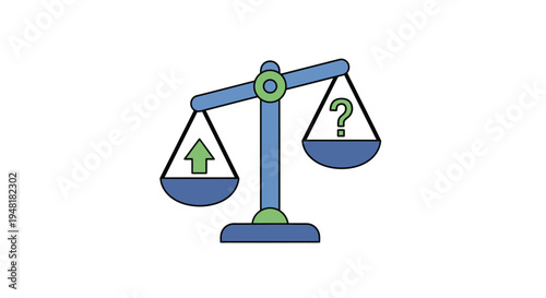 Balance Scale with Arrow and Question.