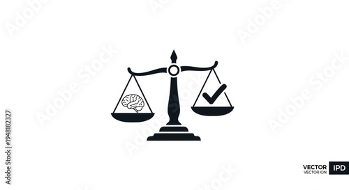 Balance scale with brain and check.