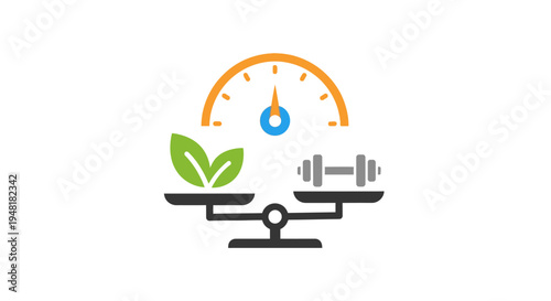 Balance Scale with Fitness and Nature.