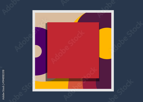 Abstract Background with geometric shapes with a square section in the middle for the content section