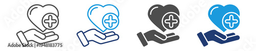 health care icon set multiple style
