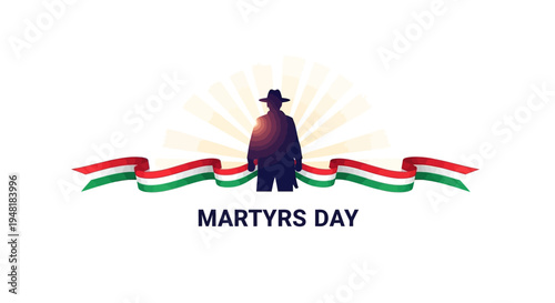 Illustration of a patriotic silhouette with an eagle and Indian flag colors on Martyrs Day with a symbol of tribute