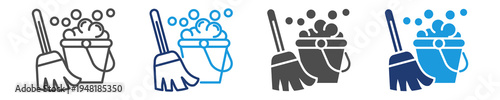 cleaning icon set multiple style
