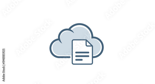 Cloud Storage Document Icon Concept.