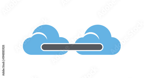 Cloud storage data sync icon.