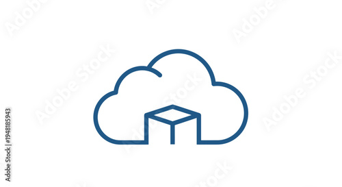 Cloud Storage Data Server Icon.