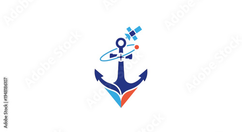 Colorful Anchor Symbol Graphic Illustration.