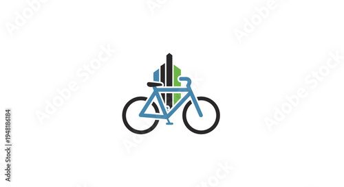 Colorful bicycle with urban design.