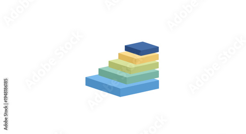 Colorful blocks stacked pyramid shape.