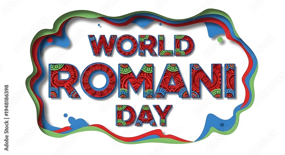 Fototapeta premium World Romani Day Celebration Sign.