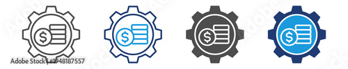 managing money icon set multiple style