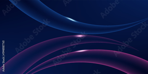 Abstract light neon curve technology background, Blue and Pink glowing lines background for presentation business or tech event poster EPS 10