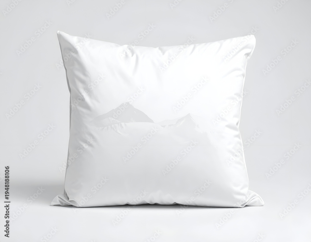 Obraz premium Soft white cushion with subtle mountain design