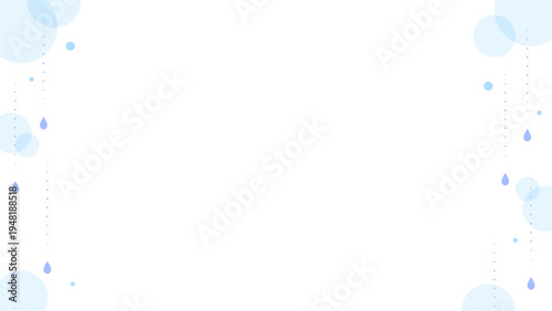 梅雨イメージの雫フレーム（16:9）