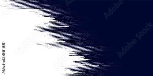 Seamless geometric pattern. Modern ornament with navy blue dotted elements. Geometric abstract pattern