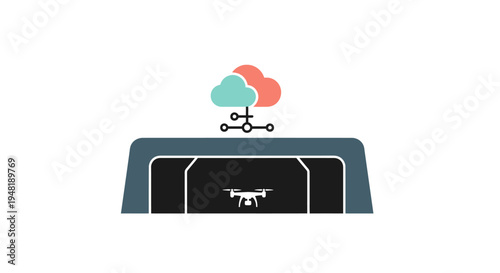 Drone on a charging station.