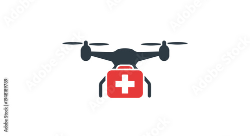 Drone with Medical First Aid Kit Attached.