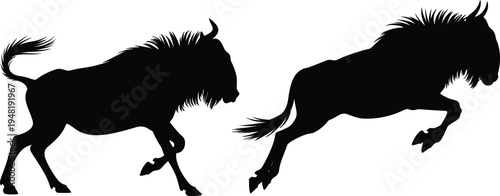 Black silhouette of a galloping horse vector illustration