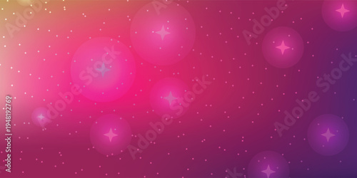 Abstract background with glowing stars on a vibrant purple and pink gradient sky eps10