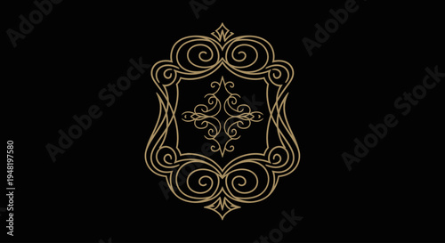 Intricate gold ornamental design element.