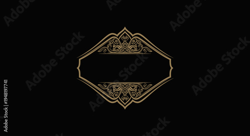Golden Ornate Frame Design Element.