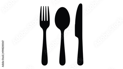 A simple yet iconic representation of table setting essentials utensils