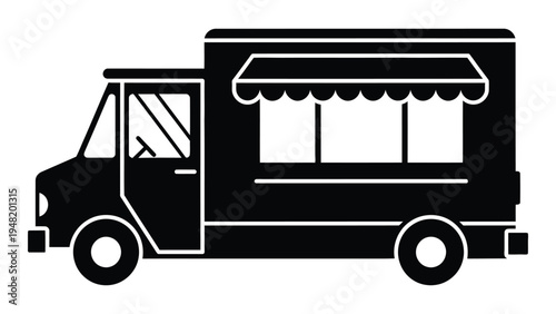 Food truck vector graphic illustration for restaurant or catering service business