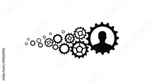 gear mechanism with human silhouette