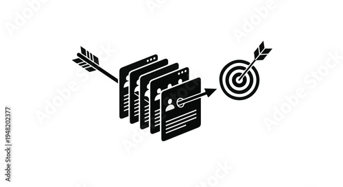 target audience marketing strategy vector icon