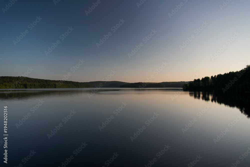 Fototapeta premium Nepaug Reservoir New Hartford Connecticut at sunset