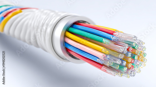 Illustration of a fiber optic cable with different colors