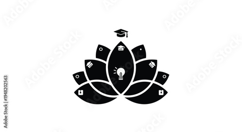 education logo with lightbulb and graduation cap