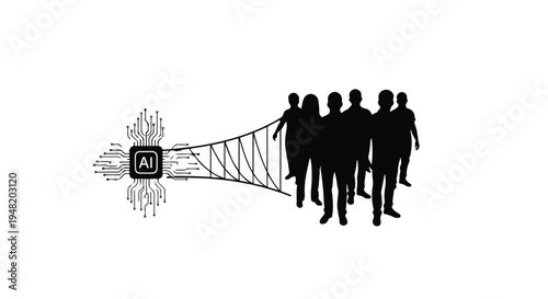 AI technology network connecting people