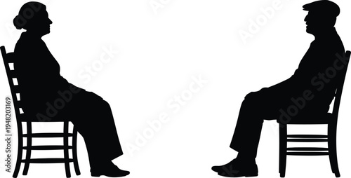 Silhouette of a standing woman with elegant fashion pose in black contour style