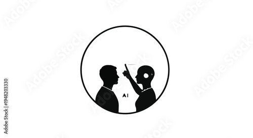 silhouette of two people in a circle arguing