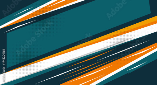 Dynamic Abstract Sport Background with Energetic Geometric Shapes and Halftone Patterns