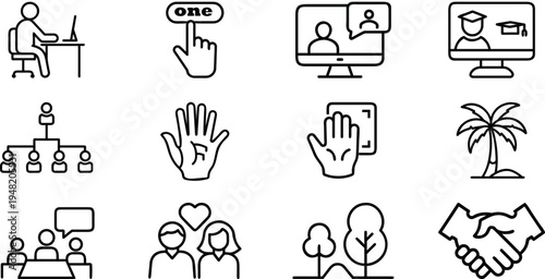 Black line for business education and communication